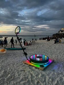 Plataforma 360 en la playa